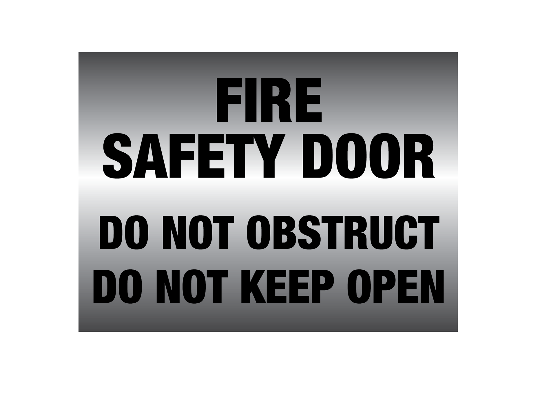 Metal finish PVC Fire safety door do not obstruct do not keep open Sign - Premium from Firebox - Shop now at Firebox Australia