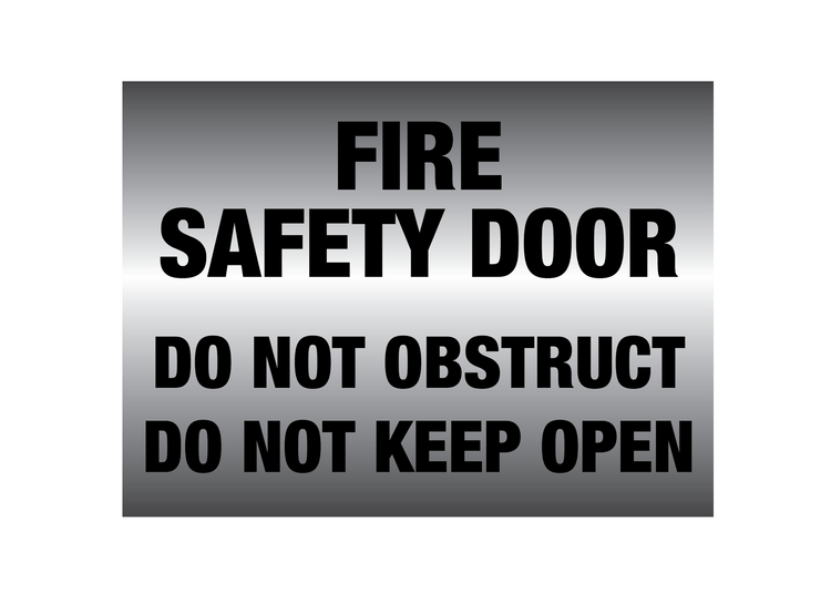 Metal finish PVC Fire safety door do not obstruct do not keep open Sign - Premium  from Firebox - Shop now at Firebox Australia