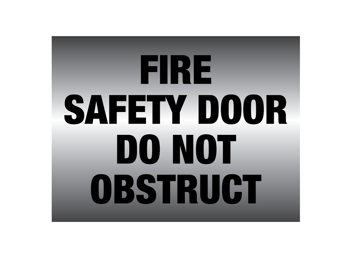 Metal finish PVC Fire safety door do not obstruct Sign - Premium  from Firebox - Shop now at Firebox Australia