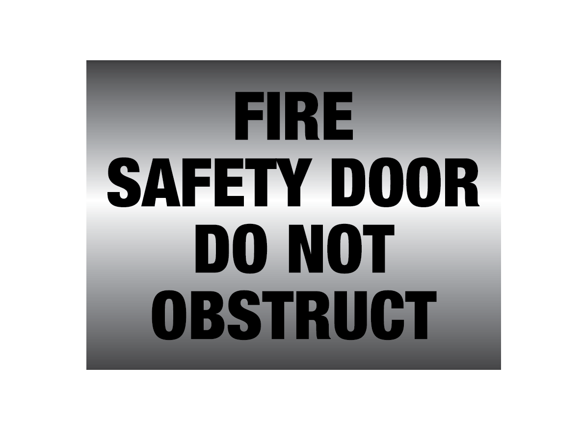 Metal finish PVC Fire safety door do not obstruct Sign - Premium from Firebox - Shop now at Firebox Australia
