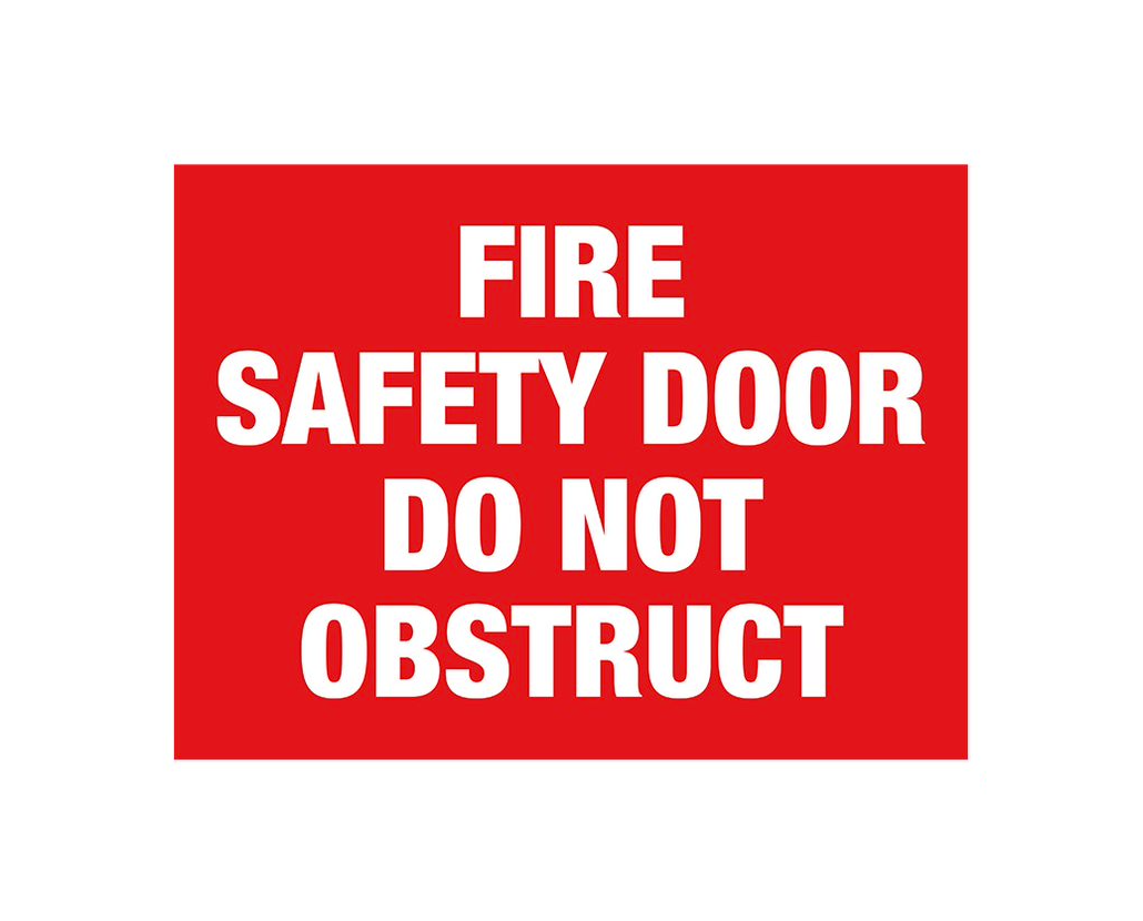 PVC Fire safety door do not obstruct Sign - Premium  from Firebox - Shop now at Firebox Australia