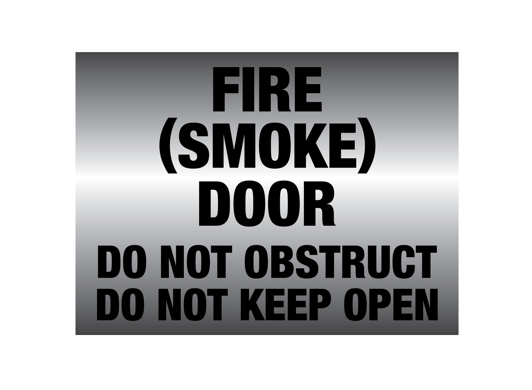 Metal finish PVC Fire smoke door do not obstruct do not keep open Sign - Premium from Firebox - Shop now at Firebox Australia