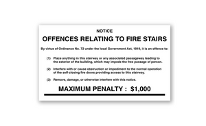 PVC Fire stairs offences Sign - Premium  from Firebox - Shop now at Firebox Australia