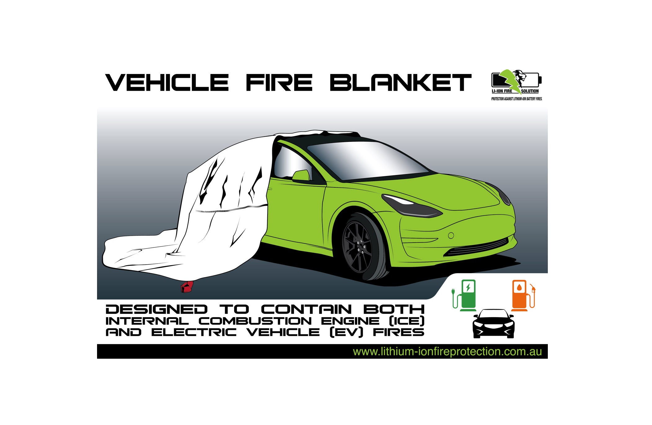 Electric Vehicle Fire Blanket I.D Sign