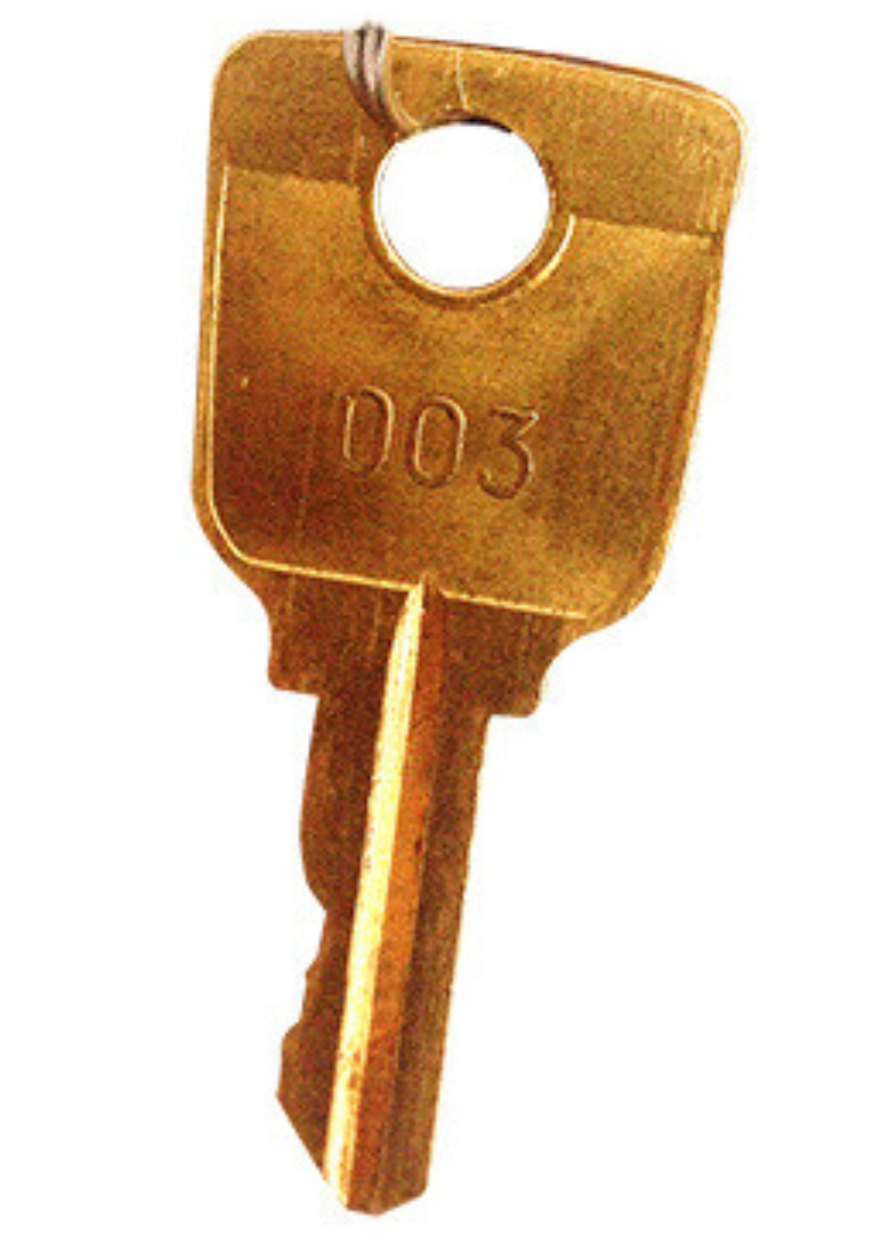 Single 003 key to suit 003 lock barrels