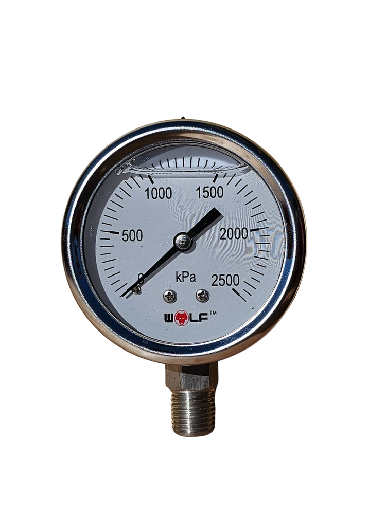 63mm 2500kpa stainless steel oil filled pressure gauge - Premium  from Wolf - Shop now at Firebox Australia