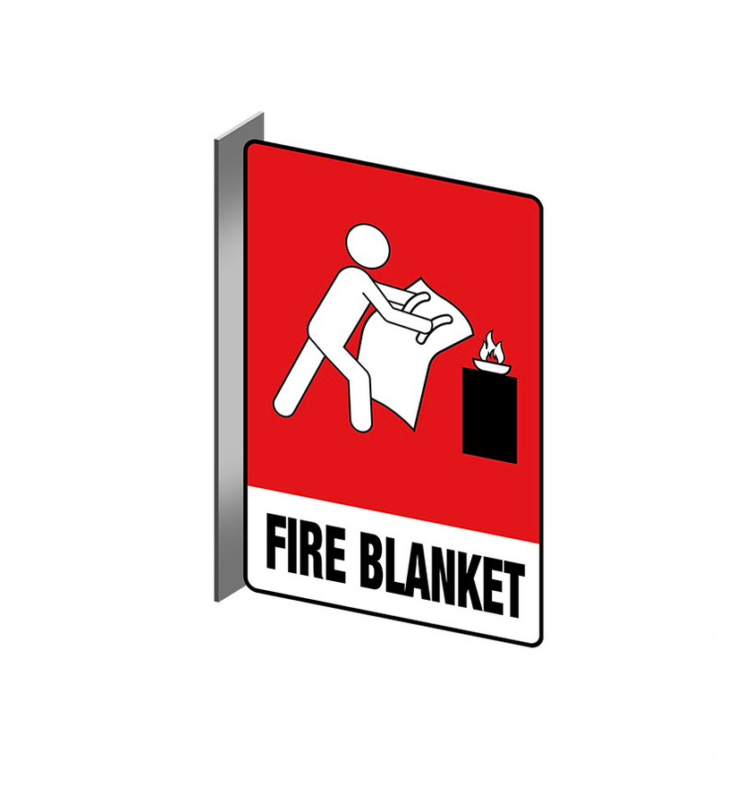 PVC Fire blanket location Right Angle Sign - Premium from Firebox - Shop now at Firebox Australia