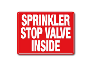 Stainless steel Sprinkler stop valve inside location Sign - Premium  from Firebox - Shop now at Firebox Australia
