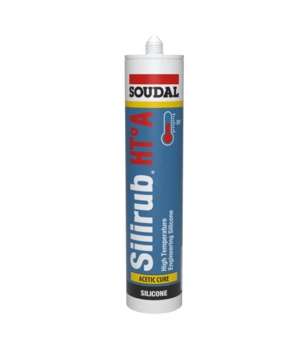 Soudal fire retardant Silirub HT-A Acetic Cure - Black (Up to 285°C) 310ml - Premium  from Soudal - Shop now at Firebox Australia