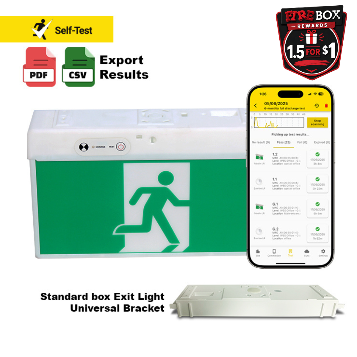 LED Universal Exit Light - Self Testing