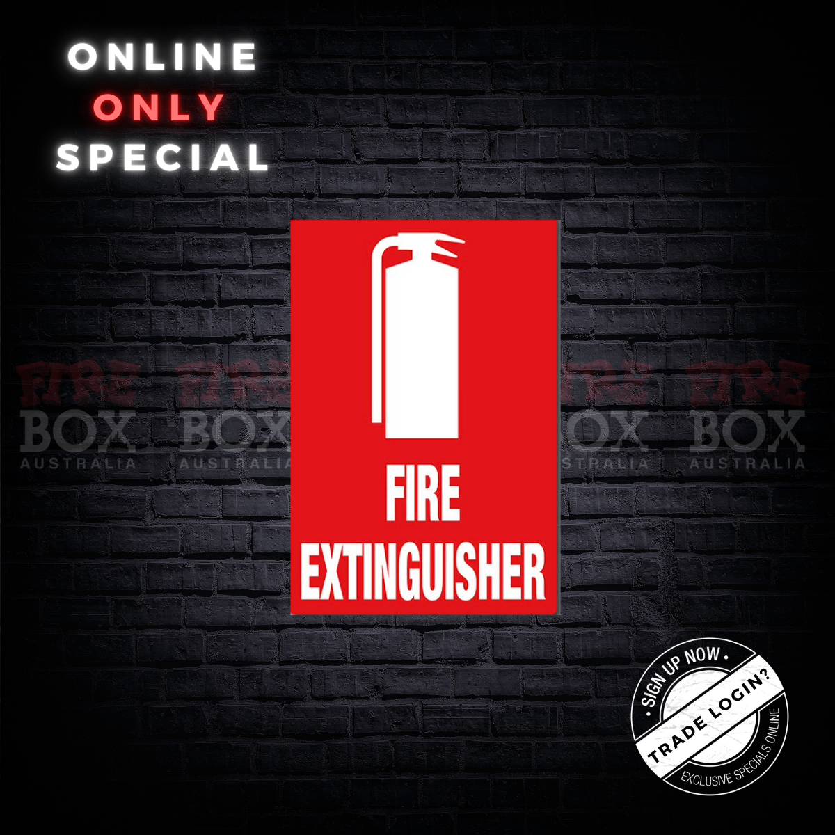 FireboxMetal extinguisher location sign | by Firebox Australia