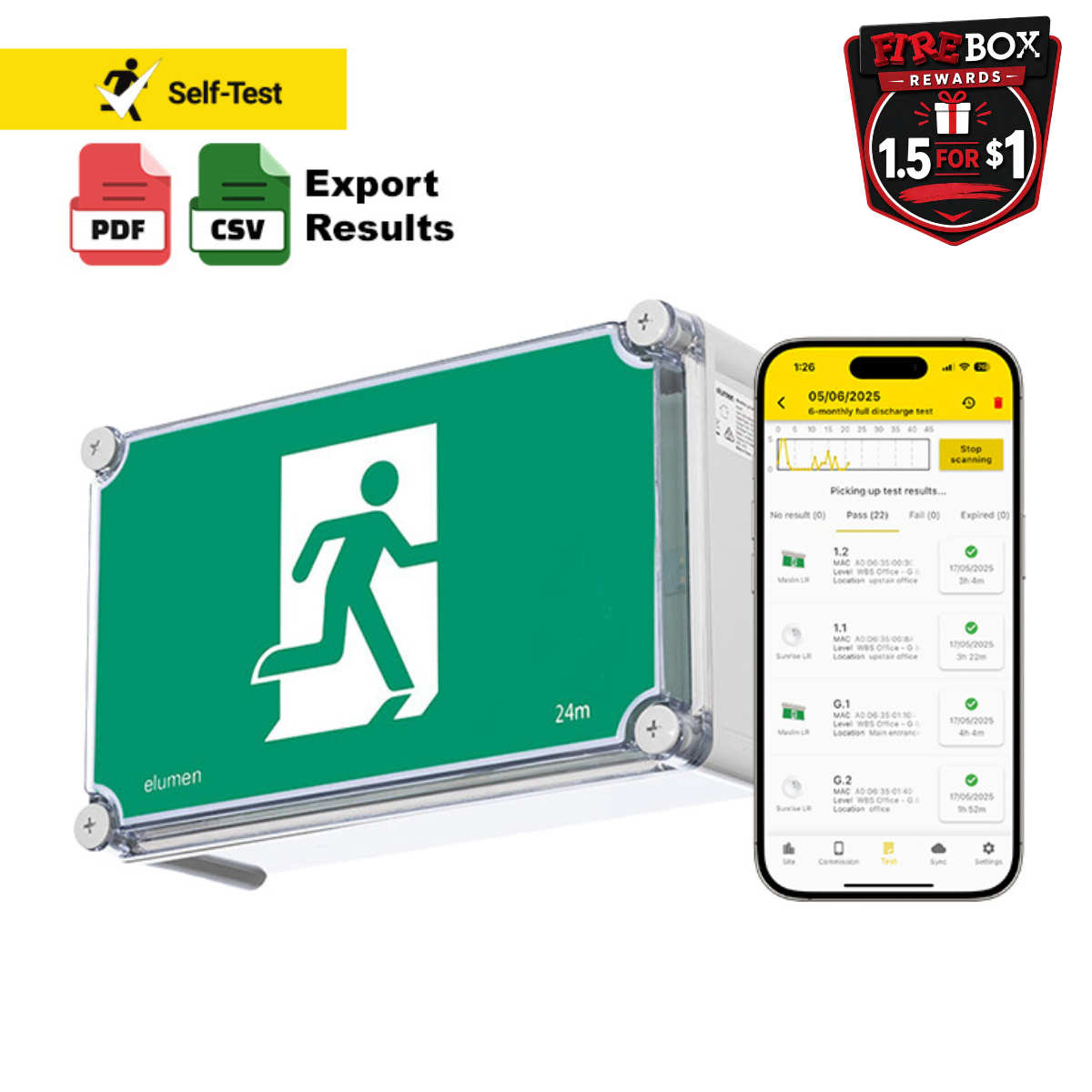 LED IP65 Exit Light - Self Testing