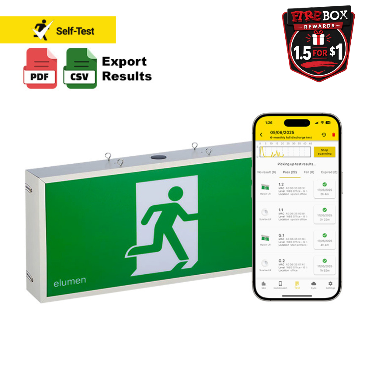 LED Jumbo Exit Light - Self Testing