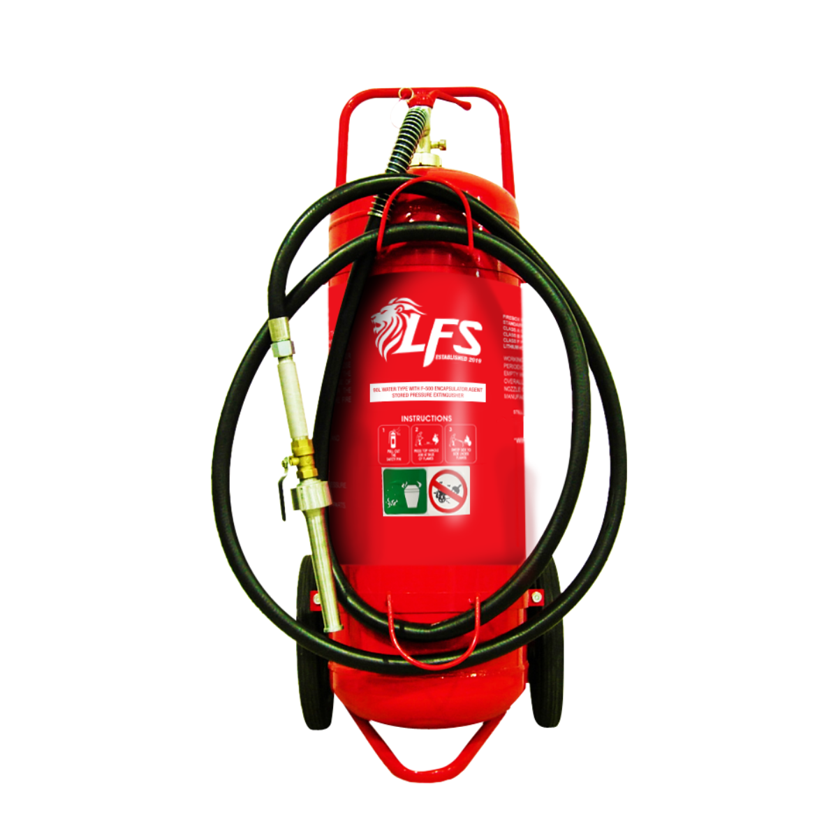 90l mobile wheeled LFS fire extinguisher