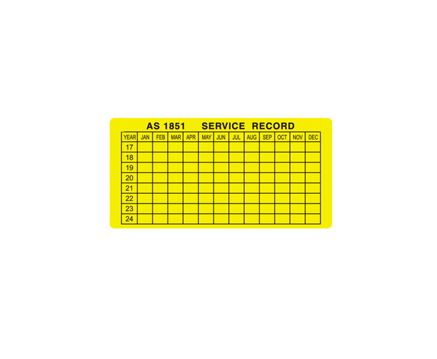 AS1851 adhesive maintenance tag - Premium  from Firebox - Shop now at Firebox Australia