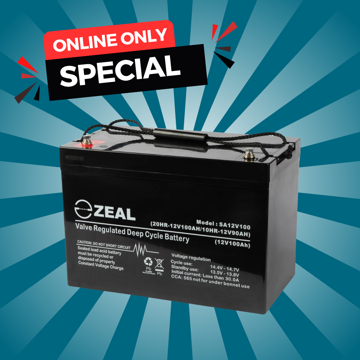 Predator12V 100Ah Sealed Lead Acid Battery | by Firebox Australia