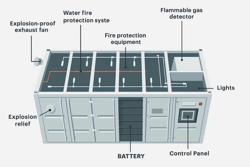 Battery Energy Storage Fire Protection Container System