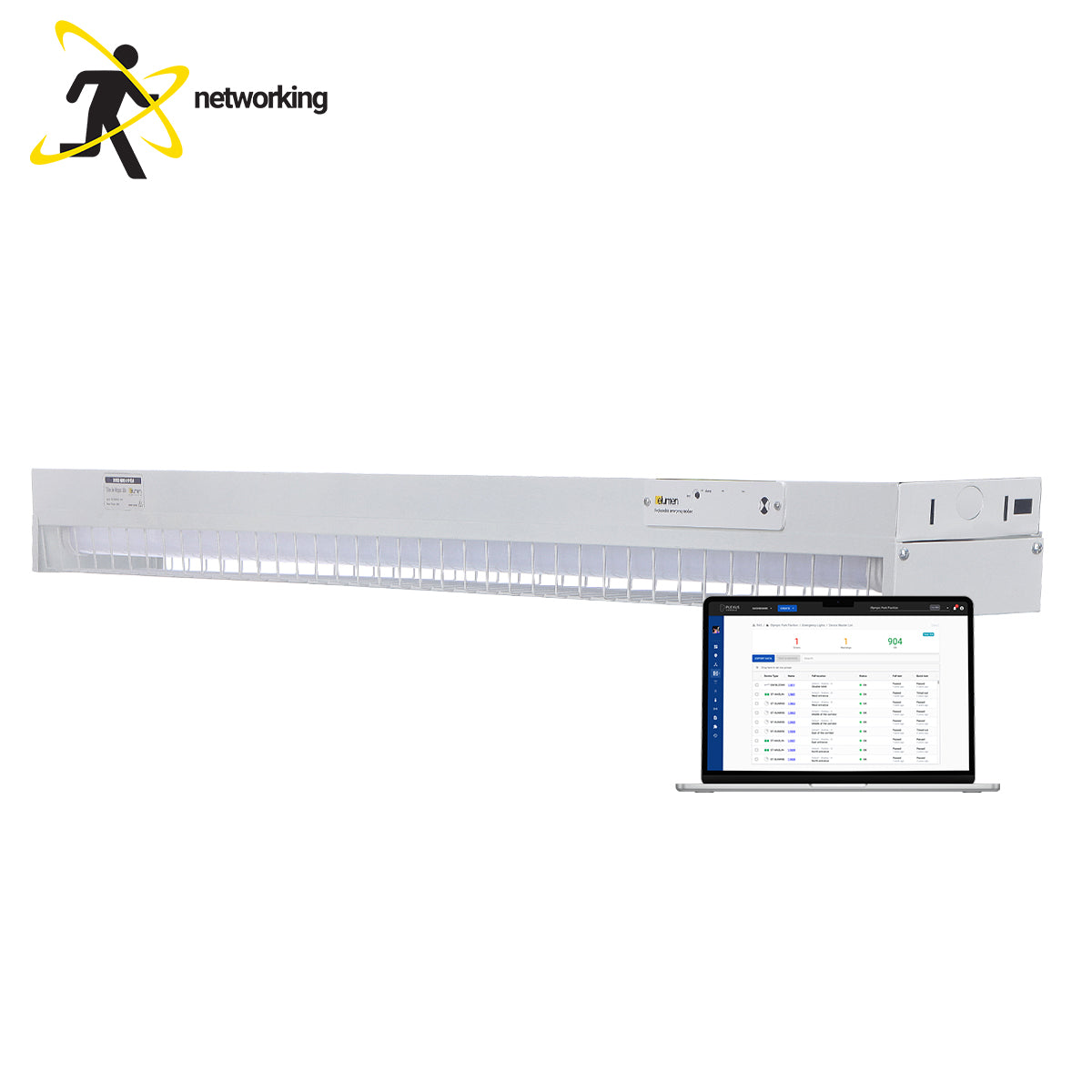 LED Emergency Batten -Four Foot Wire Guard - Remote Test