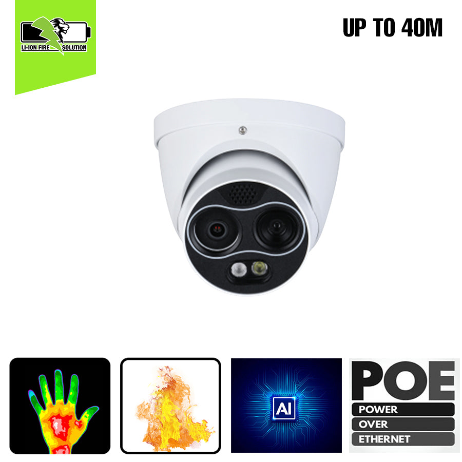 4 MP Thermal Network Mini Hybrid Eyeball AI Camera IP67 rated
