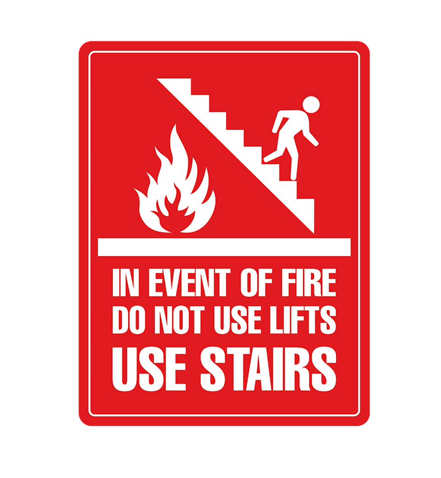PVC Do not use lift use stair’s location Sign - Premium  from Firebox - Shop now at Firebox Australia