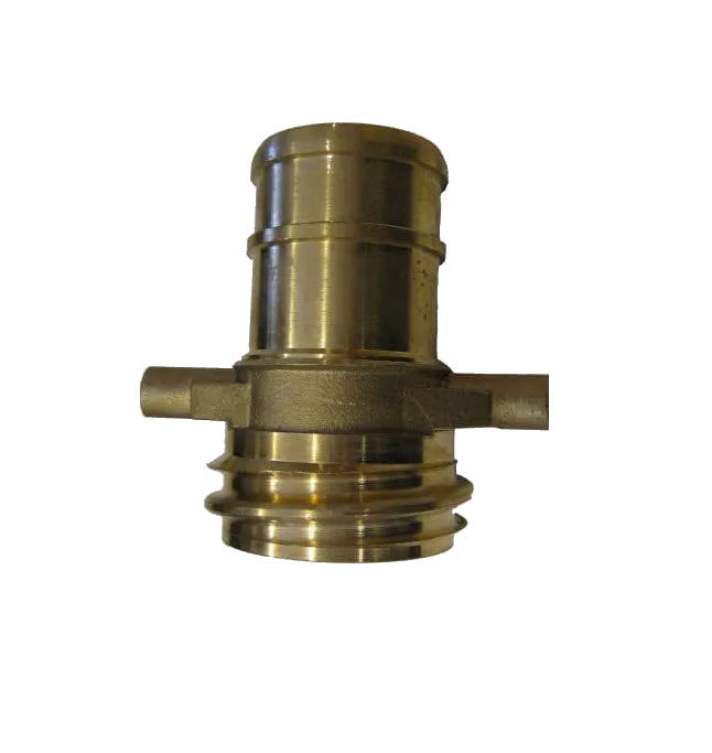 Brass 65mm male QLD thread tail coupling to suit 64mm lay flat hose