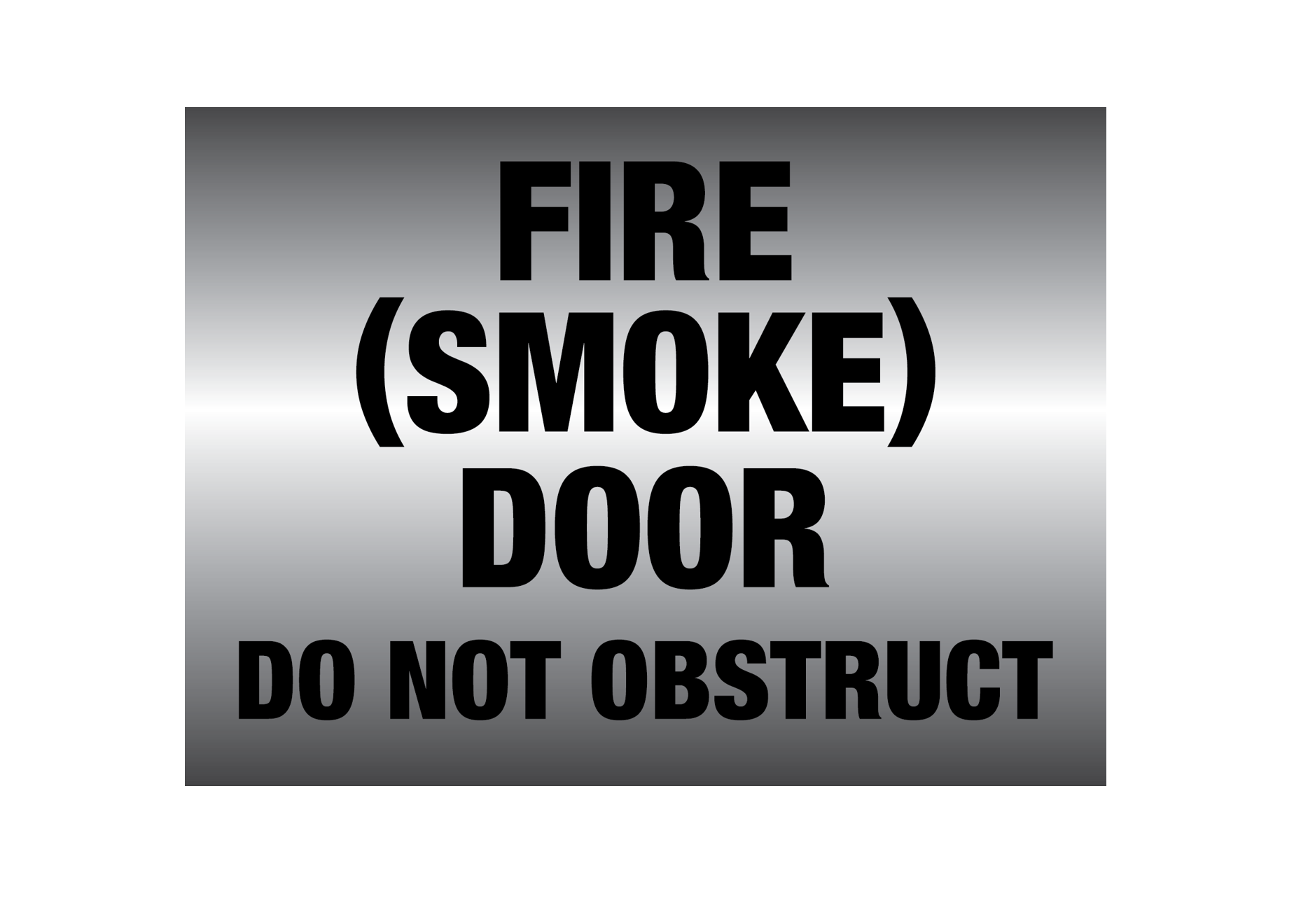 FireboxMetal finish PVC Fire smoke door do not obstruct Sign | by ...