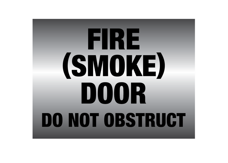 Metal finish PVC Fire smoke door do not obstruct Sign - Premium  from Firebox - Shop now at Firebox Australia