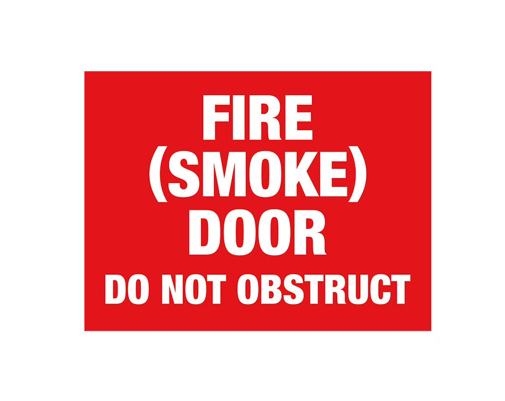 PVC Fire smoke door do not obstruct Sign - Premium  from Firebox - Shop now at Firebox Australia
