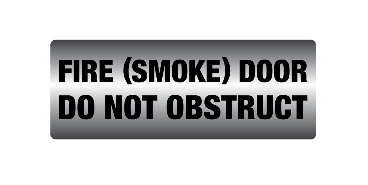 FireboxMetal finish PVC Fire smoke door do not obstruct Sign | by ...