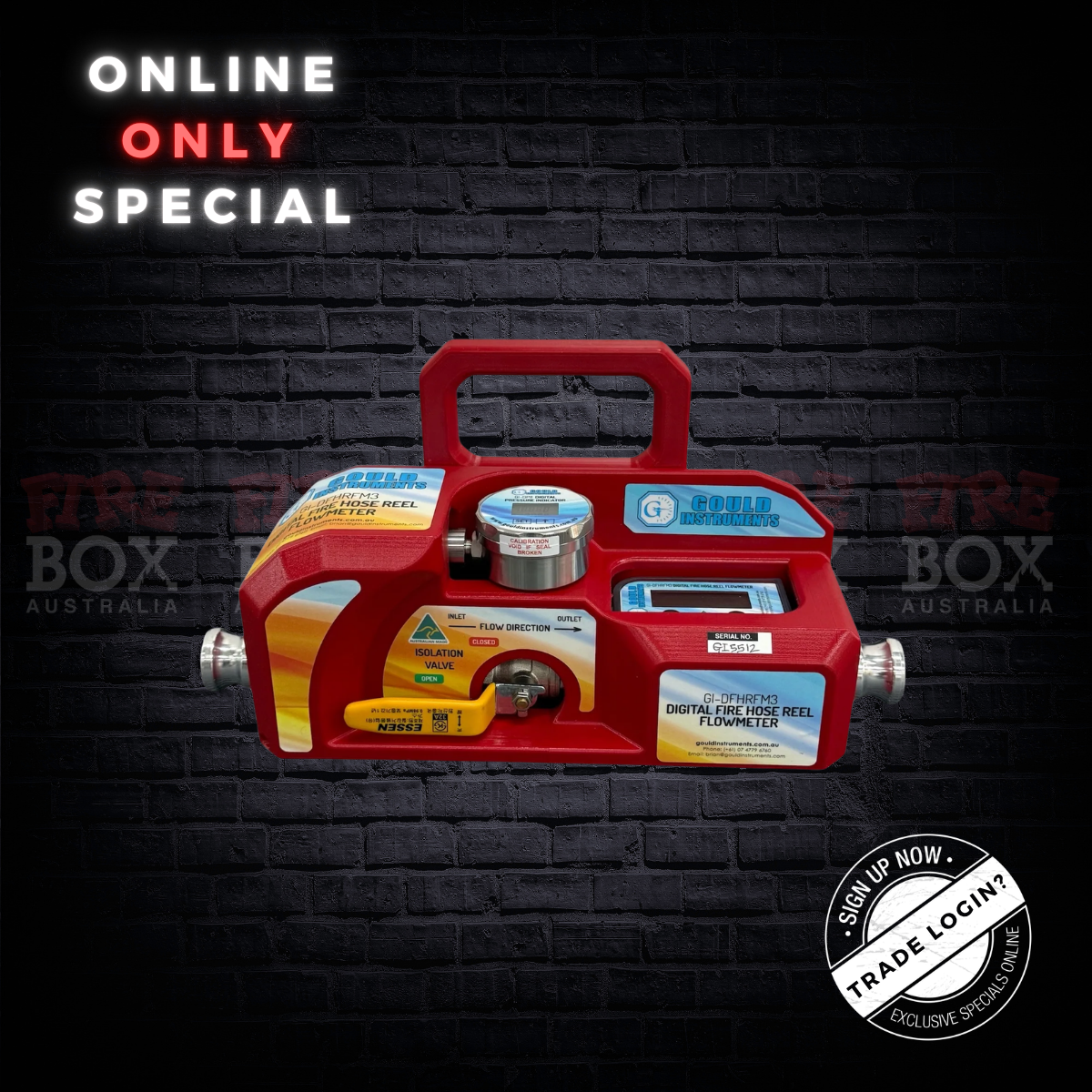 Gould Digital Fire Hose Reel Flowmeter