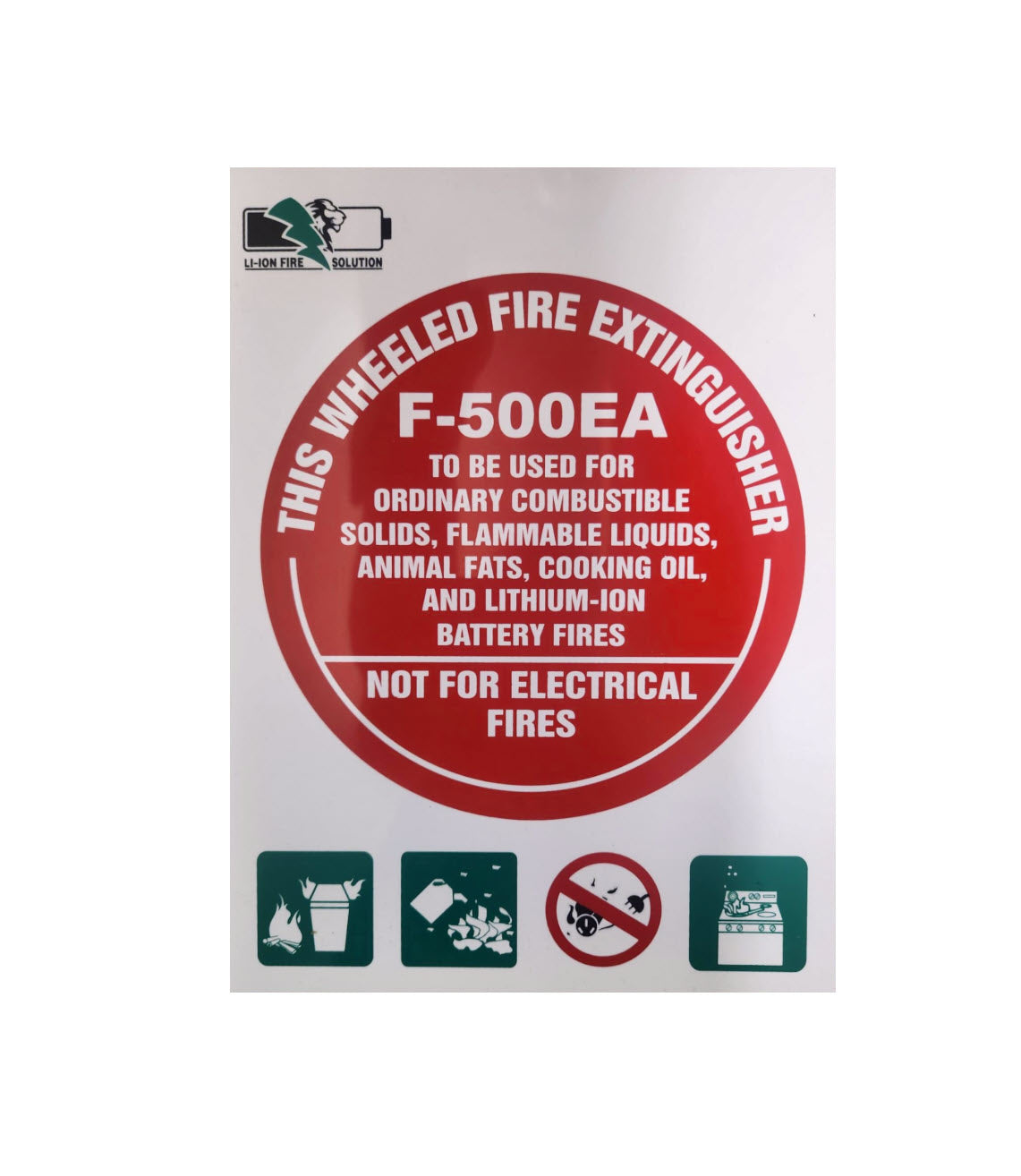 Mobile F-500 Extinguisher I.D Sign - Premium  from LI-ion Fire solution - Shop now at Firebox Australia