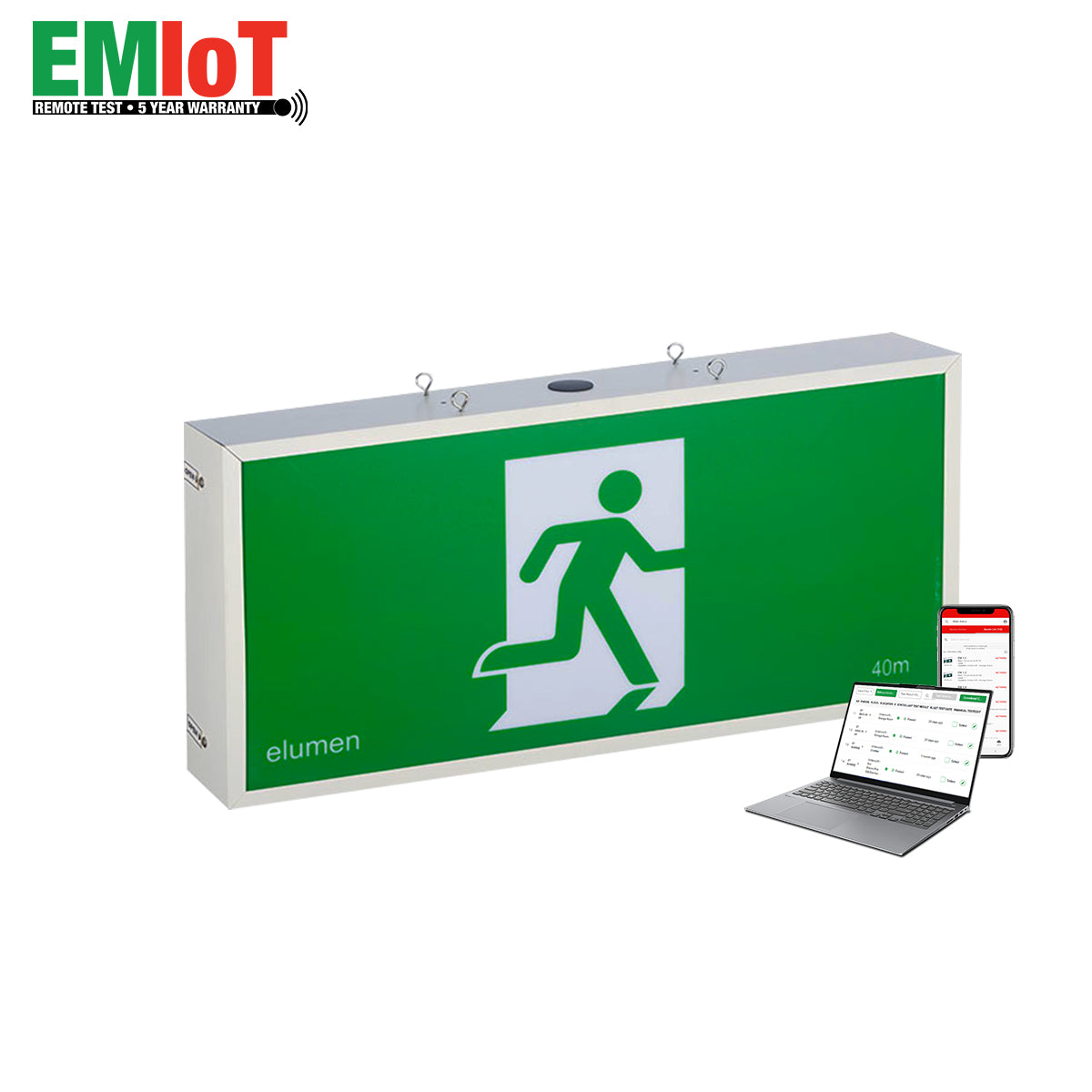 LED Jumbo Exit Light - Remote Test - Premium Exit & Emergency Lighting from elumen - Shop now at Firebox Australia