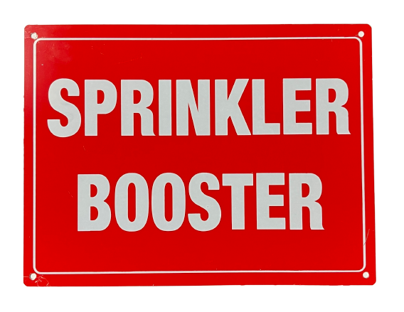 PVC Sprinkler Booster Sign | by Firebox Australia
