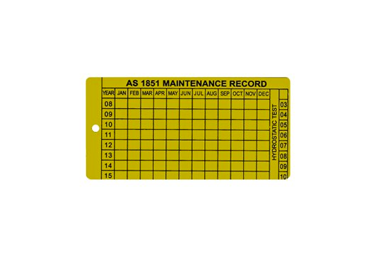 AS1851 plastic maintenance tag - Premium  from Firebox - Shop now at Firebox Australia