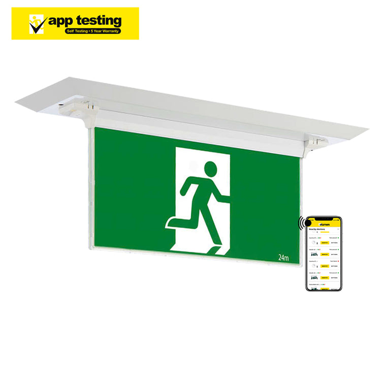 LED Recessed Exit Light - App Testing - Premium Exit & Emergency Lighting from elumen - Shop now at Firebox Australia