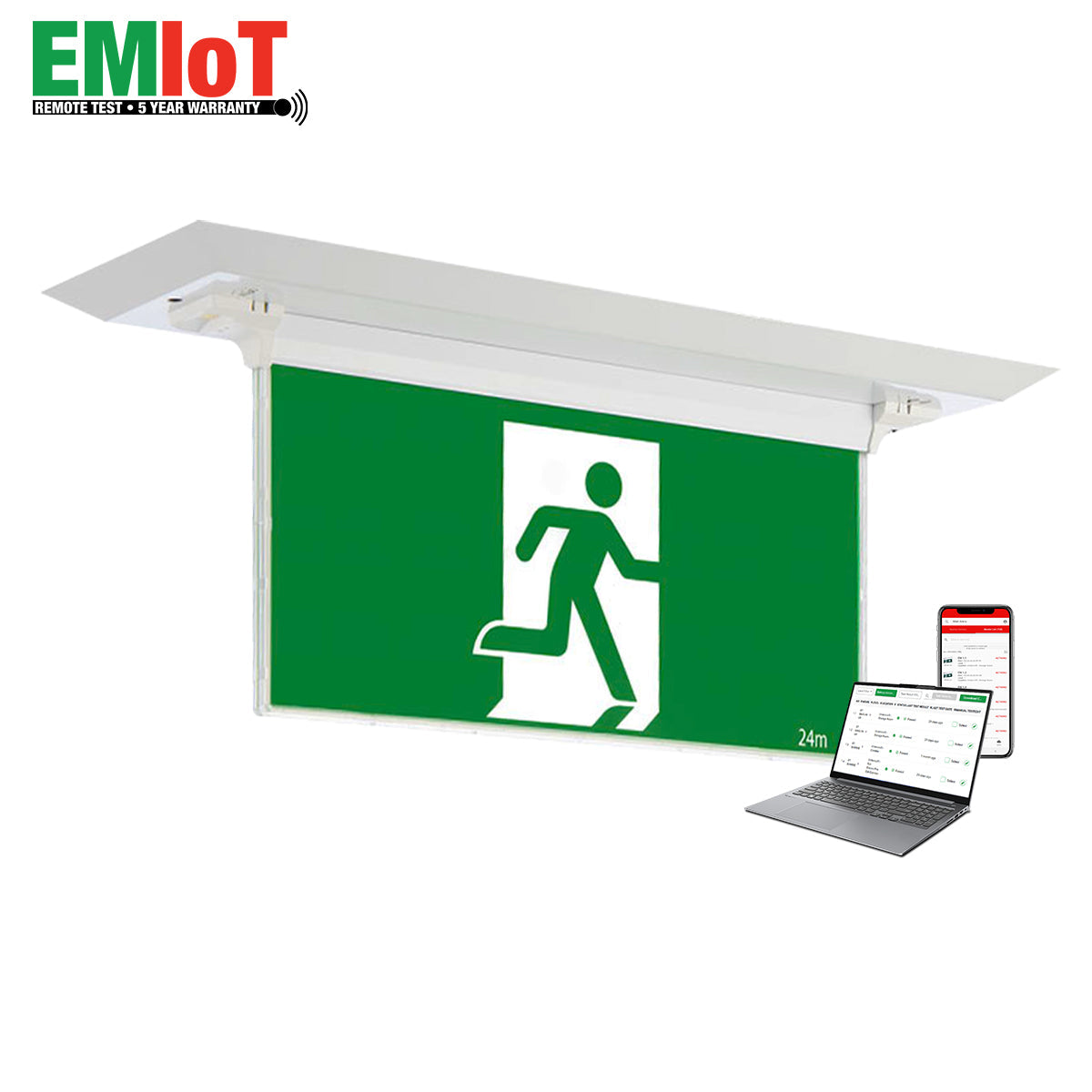 LED Recessed Exit Light -Remote Test - Premium Exit & Emergency Lighting from elumen - Shop now at Firebox Australia