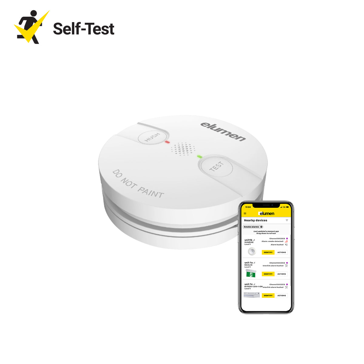240V Self Testing Photoelectric Smoke Alarm with 10yr Lithium Battery back up