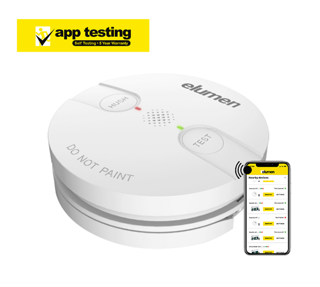 240V App Testing Photoelectric Smoke Alarm with 10yr Lithium Battery back up - Premium  from elumen - Shop now at Firebox Australia