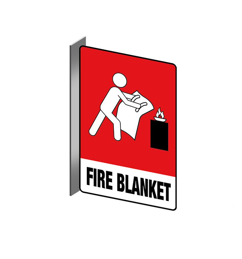 PVC Fire blanket location Right Angle Sign - Premium  from Firebox - Shop now at Firebox Australia