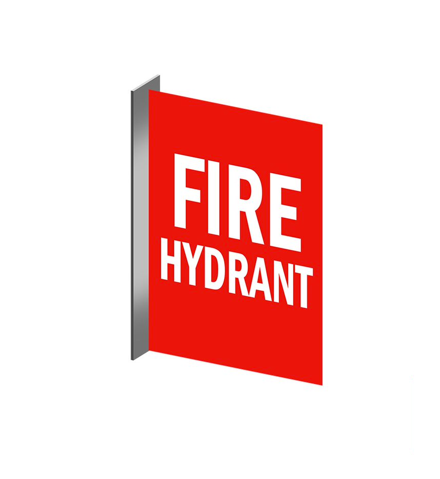 FireboxPVC Fire hydrant location Right Angle Sign | by Firebox Australia