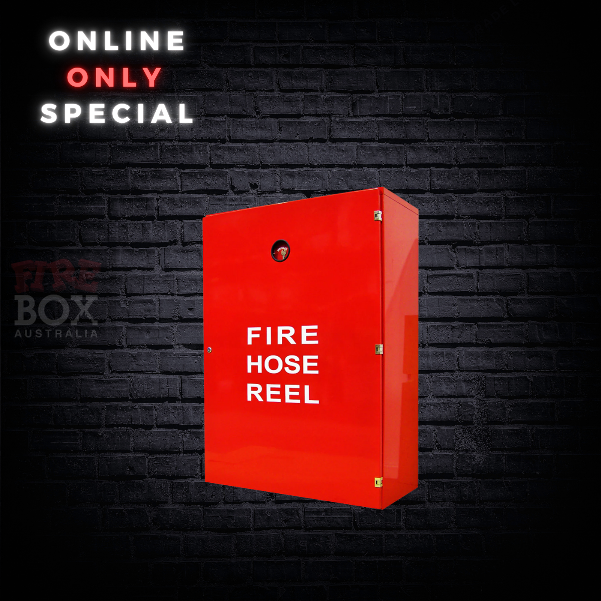 Fire hose reel cabinet with break glass & 003Lock, no back