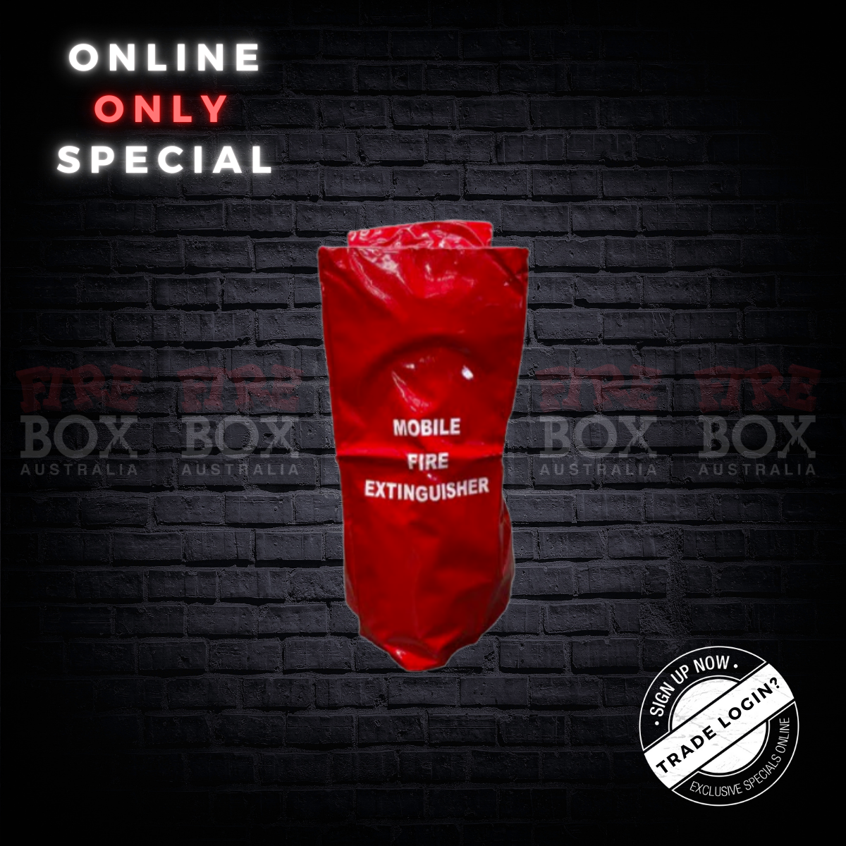 Mobile Fire Extinguisher Cover, PVC, UV Protected, 500mm W x 1200mm H