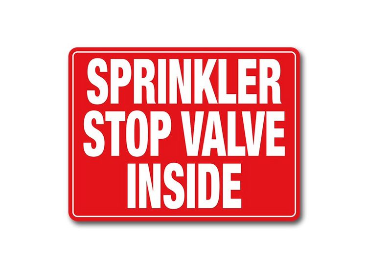 PVC Sprinkler stop valve inside location Sign - Premium  from Firebox - Shop now at Firebox Australia