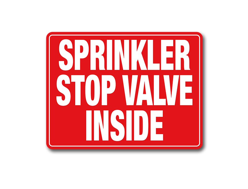 Stainless steel Sprinkler stop valve inside location Sign - Premium  from Firebox - Shop now at Firebox Australia