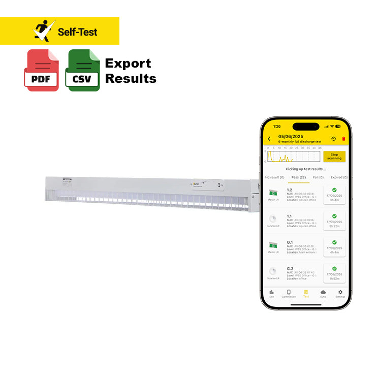 LED Emergency Batten -Four Foot Wire Guard -App Testing
